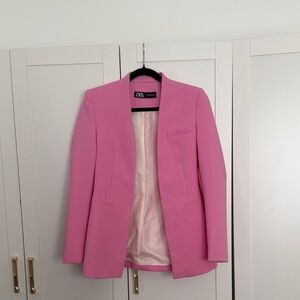 Zara Hot Pink Open-Front Blazer